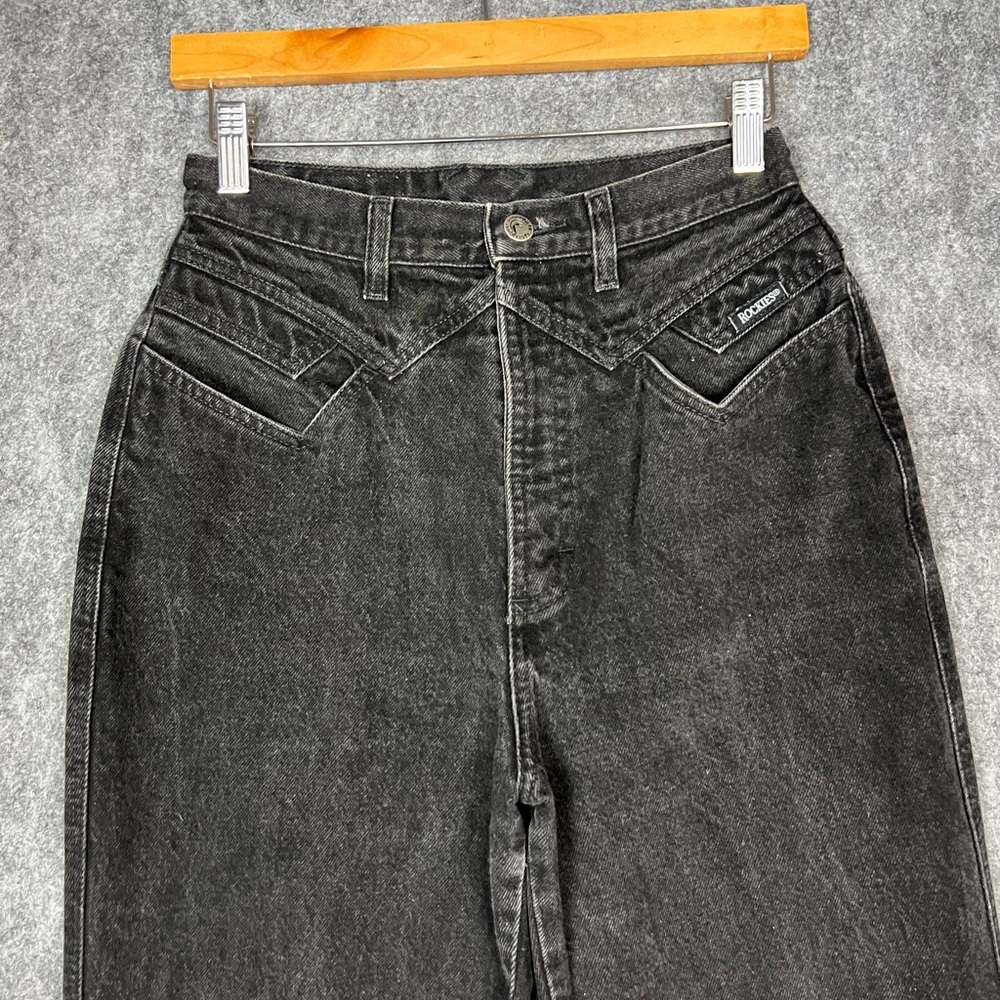 Vintage Rocky Mountain Jeans Womens 9/10x36 Black High Rise Western Denim - Picture 11 of 11
